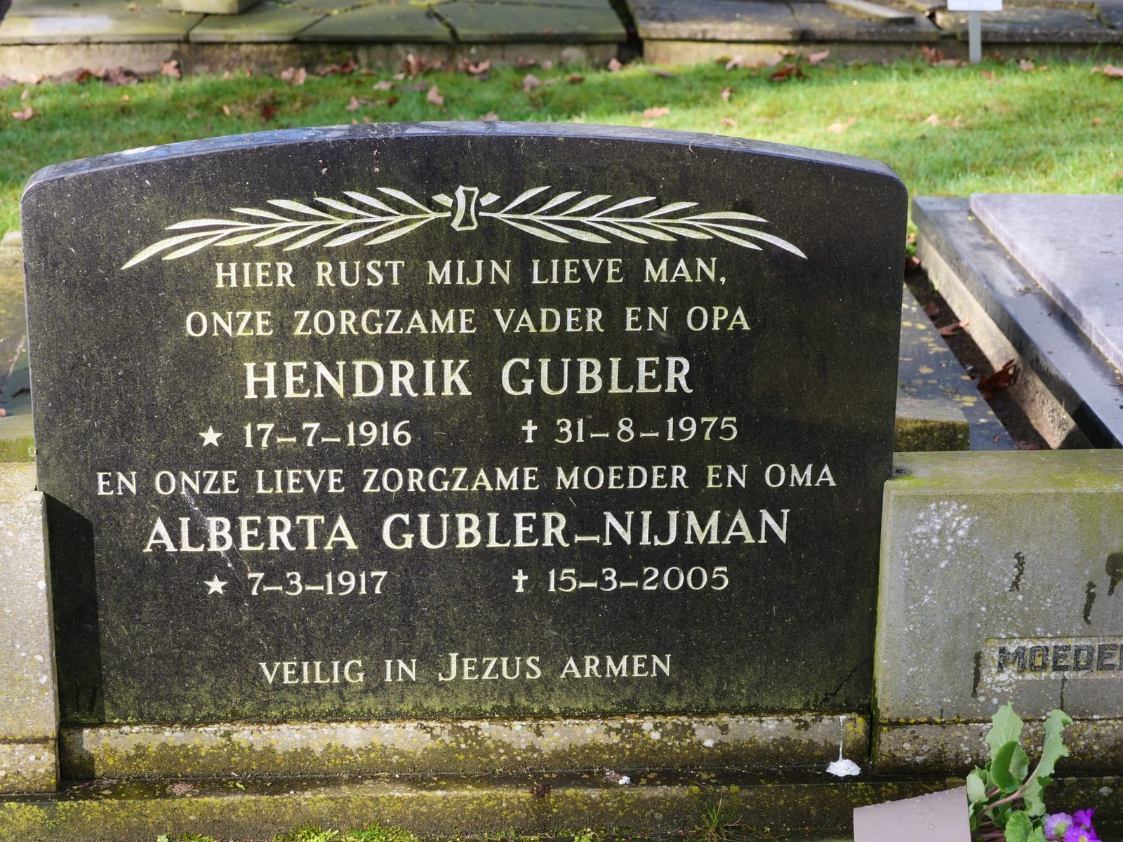 Cemetery register gallery image